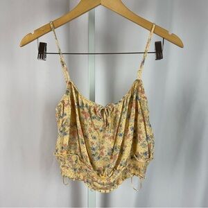 Hippie Rose XL Extra Large Boho Floral Cottagecore Crop Tank Top Hippie Festival